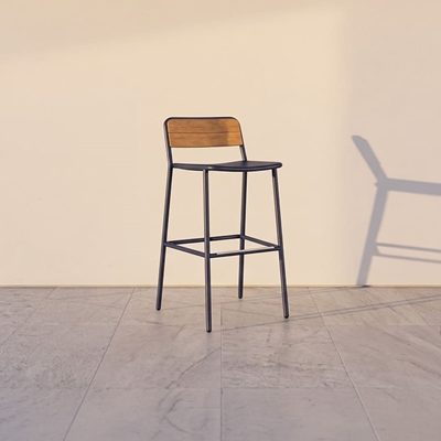 edi counter stool backrest teak